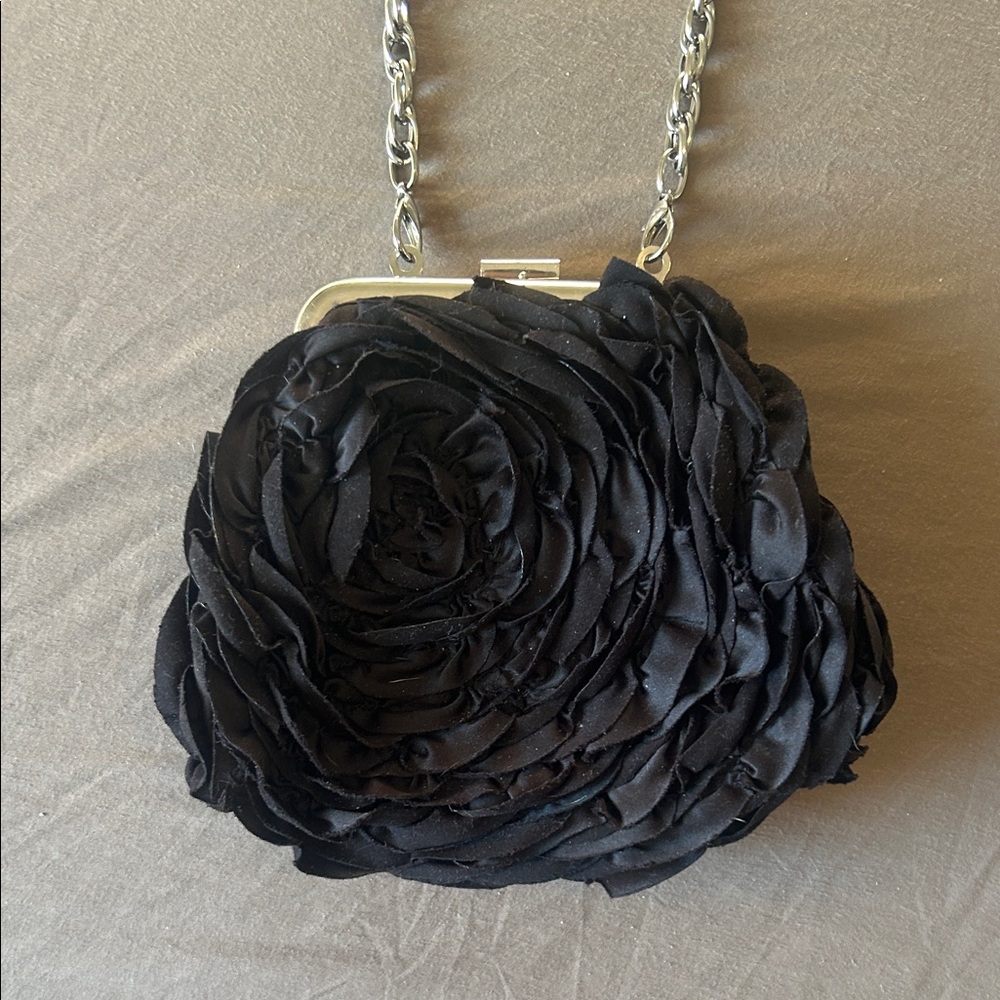 White House/Black Market Black Rose Clutch